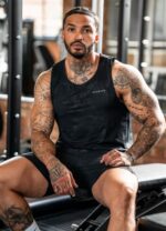 Gym King Debossed Camo Vest Black Men Clothing J2PFB167