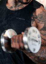 Gym King Debossed Camo Vest Black Men Clothing J2PFB167 - Image 4
