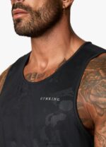 Gym King Debossed Camo Vest Black Men Clothing J2PFB167 - Image 6