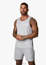Gym King Debossed Camo Vest Cloudy Grey Men Clothing J2PFB171 - Image 2