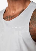 Gym King Debossed Camo Vest Cloudy Grey Men Clothing J2PFB171 - Image 3
