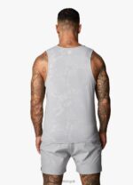 Gym King Debossed Camo Vest Cloudy Grey Men Clothing J2PFB171 - Image 4