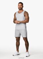 Gym King Debossed Camo Vest Cloudy Grey Men Clothing J2PFB171 - Image 5
