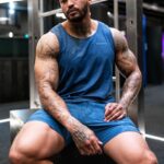 Gym King Debossed Camo Vest Moonlight Blue Men Clothing J2PFB169