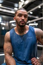 Gym King Debossed Camo Vest Moonlight Blue Men Clothing J2PFB169 - Image 3