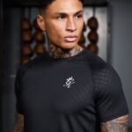 Gym King Debossed Energy Tee Black Men Clothing J2PFB24