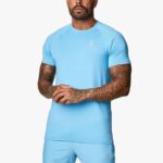 Gym King Debossed Energy Tee Blue Reef Men Clothing J2PFB31