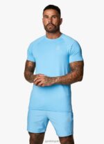 Gym King Debossed Energy Tee Blue Reef Men Clothing J2PFB31