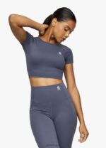 Gym King Dominate Cap Sleeve Crop Tee Deep Navy Women Clothing J2PFB447 - Image 5