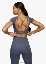 Gym King Dominate Cap Sleeve Crop Tee Deep Navy Women Clothing J2PFB447 - Image 7