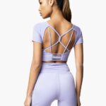 Gym King Dominate Cap Sleeve Crop Tee Lilac Orchid Women Clothing J2PFB432