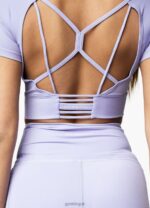 Gym King Dominate Cap Sleeve Crop Tee Lilac Orchid Women Clothing J2PFB432 - Image 3