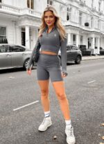 Gym King Dynamic Ls Crop Steel Grey Women Clothing J2PFB483 - Image 2