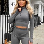 Gym King Dynamic Ls Crop Steel Grey Women Clothing J2PFB483