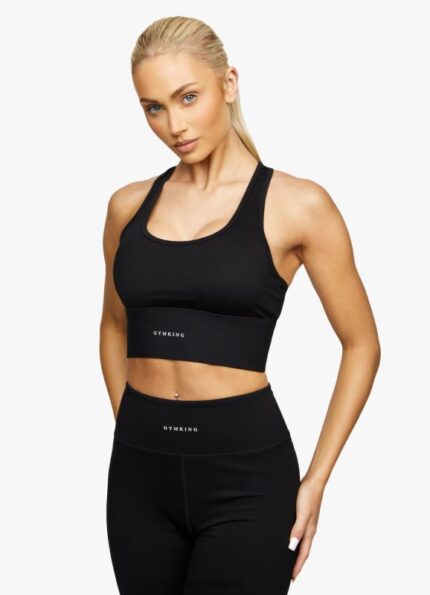 Gym King Elite Sports Bra Black Women Clothing J2PFB557