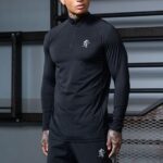 Gym King Energy 1/4 Zip Funnel Black Men Clothing J2PFB200