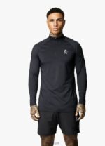 Gym King Energy 1/4 Zip Funnel Black Men Clothing J2PFB200 - Image 3