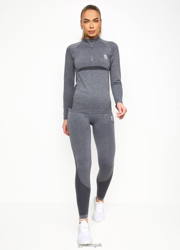Gym King Energy 1/4 Zip Funnel Mid Grey Marl Women Clothing J2PFB475 - Image 5