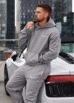 Gym King Est. Legacy Hood Washed Grey Men Clothing J2PFB205 - Image 2