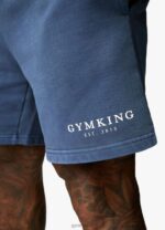 Gym King Est. Legacy Short Washed Indigo Men Clothing J2PFB94 - Image 9