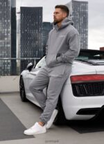 Gym King Est. Legacy Tracksuit Washed Grey Men Clothing J2PFB236 - Image 2