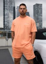 Gym King Est. Legacy Washed Tee Washed Coral Men Clothing J2PFB7 - Image 2