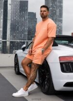 Gym King Est. Legacy Washed Tee Washed Coral Men Clothing J2PFB7 - Image 4