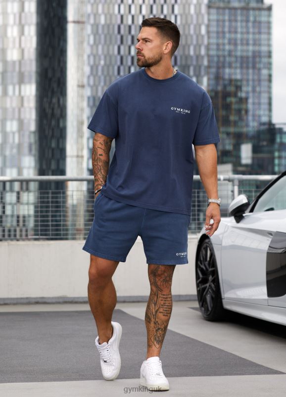 Gym King Est. Legacy Washed Tee Washed Indigo Men Clothing J2PFB8 - Image 2