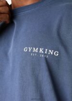 Gym King Est. Legacy Washed Tee Washed Indigo Men Clothing J2PFB8 - Image 4