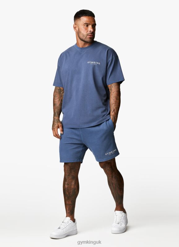 Gym King Est. Legacy Washed Tee Washed Indigo Men Clothing J2PFB8 - Image 7