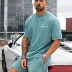 Gym King Est. Legacy Washed Tee Washed Ink Teal Men Clothing J2PFB6