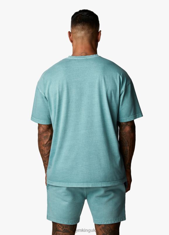 Gym King Est. Legacy Washed Tee Washed Ink Teal Men Clothing J2PFB6 - Image 5