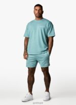 Gym King Est. Legacy Washed Tee Washed Ink Teal Men Clothing J2PFB6 - Image 8