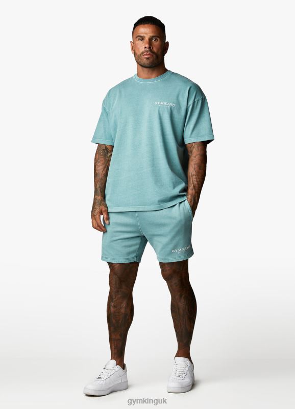 Gym King Est. Legacy Washed Tee Washed Ink Teal Men Clothing J2PFB6 - Image 8