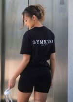 Gym King Established Boyfriend Tee Black/White Women Clothing J2PFB355 - Image 2
