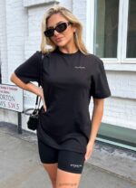 Gym King Established Boyfriend Tee Black/White Women Clothing J2PFB355 - Image 4