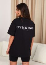 Gym King Established Boyfriend Tee Black/White Women Clothing J2PFB355 - Image 5