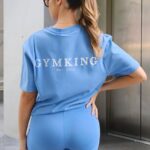 Gym King Established Boyfriend Tee Coastal Blue Women Clothing J2PFB359