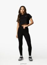 Gym King Established Cap Sleeve Tee Black/White Women Clothing J2PFB368 - Image 3