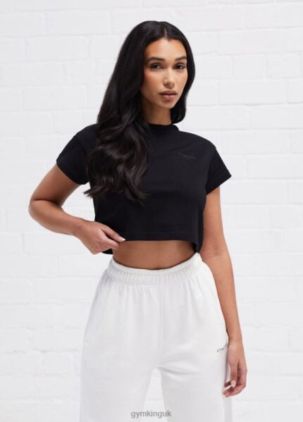 Gym King Established Cap Sleeve Tee Black Women Clothing J2PFB421