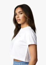 Gym King Established Cap Sleeve Tee White/Coastal Blue Women Clothing J2PFB412 - Image 3