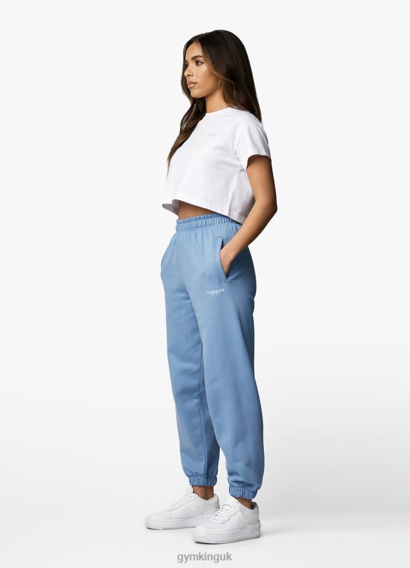 Gym King Established Cap Sleeve Tee White/Coastal Blue Women Clothing J2PFB412 - Image 4