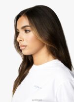 Gym King Established Cap Sleeve Tee White/Coastal Blue Women Clothing J2PFB412 - Image 5