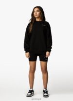 Gym King Established Crew Black/White Women Clothing J2PFB367 - Image 4