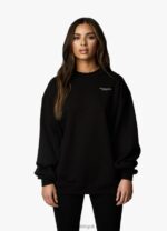 Gym King Established Crew Black/White Women Clothing J2PFB367 - Image 7