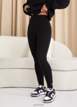 Gym King Established Jersey Legging Black/White Women Clothing J2PFB320 - Image 4