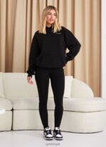 Gym King Established Jersey Legging Black/White Women Clothing J2PFB320 - Image 5