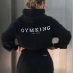Gym King Established Jersey Short Black/White Women Clothing J2PFB358