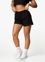Gym King Established Jersey Short Black/White Women Clothing J2PFB358 - Image 4