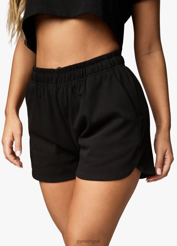 Gym King Established Jersey Short Black/White Women Clothing J2PFB358 - Image 5